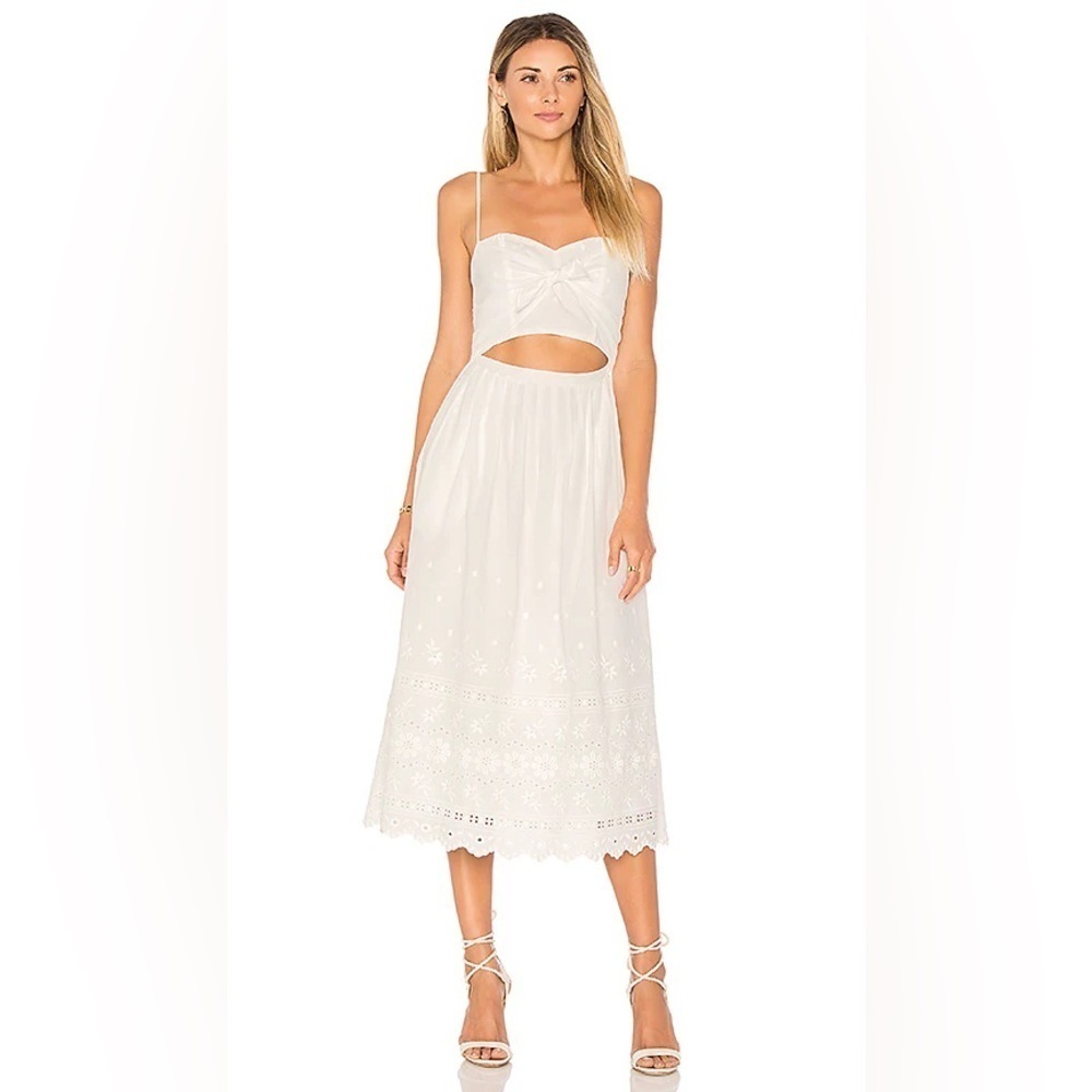 LoveShackFancy Jenna Dress White Cutout Midi Small
